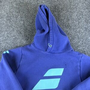 Babolat Tennis Hoodie Boys 8-10‎ Blue Cotton Embroidered Logo Pullover Athletic